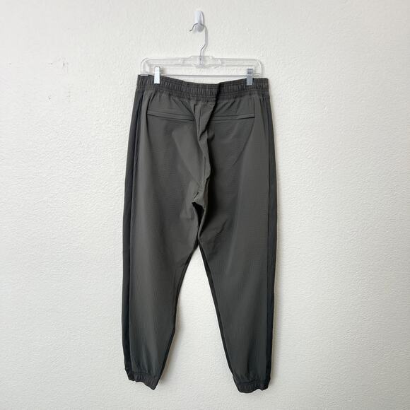 [Athleta] Textured Brooklyn Jogger Pants Mountain Olive Green Casual Comfy Sz 12 - Picture 3 of 11